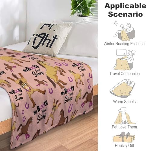 Socira Funny Horse Blanket Throw Blanket Funny Horse Gifts for Women Men Soft Sofa Throws for Travel Camping Bed Home Decor Car Birthday Gift 60"*80"（150 * 200cm） - Image 7
