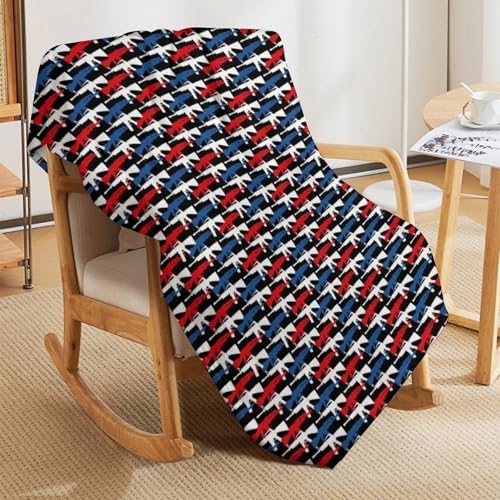 Socira American Flag Guns Blanket Throw Blanket American Flag Guns Gifts for Women Men Soft Sofa Throws for Travel Camping Bed Home Decor Car Birthday Gift 50"*60"（130 * 150cm） - Image 4