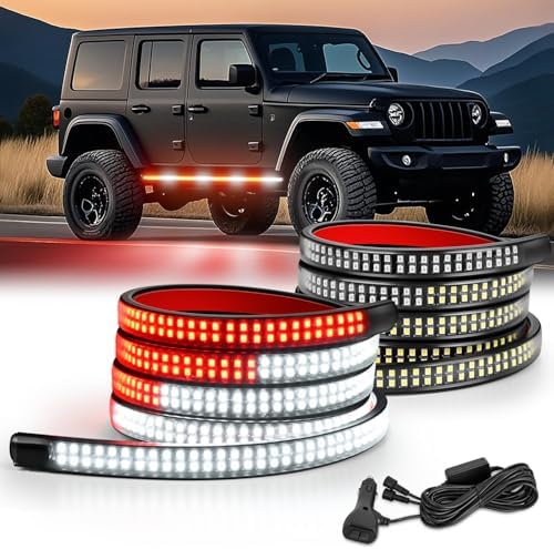 Nilight 2PCS 70 Inch Running Board LED Lights Strip Red White for Truck