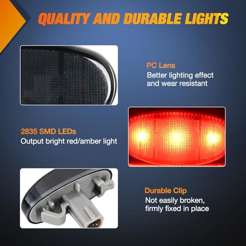 Nilight Wheel Fender Side Marker Lights For 2011-2022 Ford F250 F350 F450