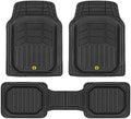 Cat® CAMT-9013 (3-Piece) Heavy Duty Deep Dish Rubber Floor Mats, Trim to Fit for Car Truck SUV & Van, All Weather Total Protection Durable Liners Black, 29.5" L x 21" W x 1" Th