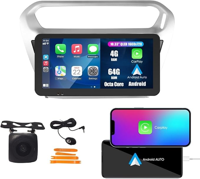 Kunfine Car CarPlay Android Auto Navigation Stereo GPS Radio Reverse Camera by KUNFINE