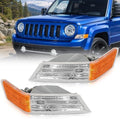 Nilight Front Turn Signals Light Clear Amber Len For 2007-2017 Jeep Patriot