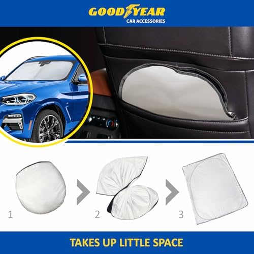 Goodyear Foldable Windshield Sunshade for BMW X3 2018-2024, SUV car Accessories, Sunshade Cover, Sun Shade Car Windshield, Window Sun Blocker - GY008211