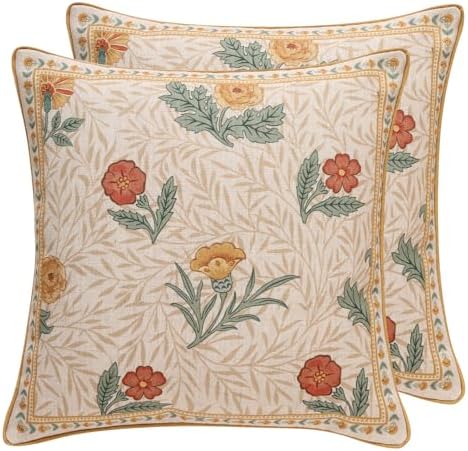 patdrea French Vintage Square Throw Pillow Cover,18"x18",Set of 2 by Welcometopatdrea