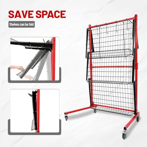 ALMULOO Auto Body Parts Storage Rack 3 Shelf Cart Storage Rack Stand - Image 5