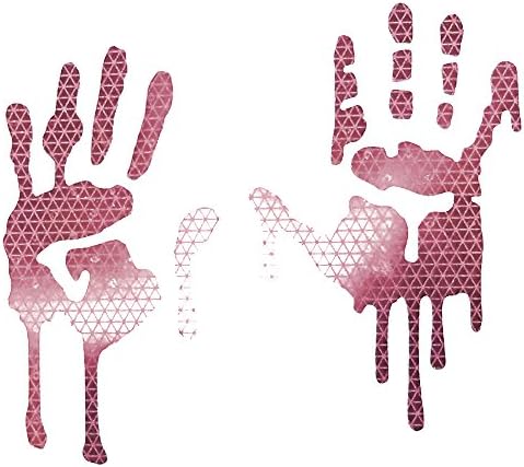 customTAYLOR33 High Intensity Grade Reflective Bloody/Dripping Hands Decals for Helmets, Windscreens, Rear Windows, Bumper Stickers (5 inches Height, Pink)