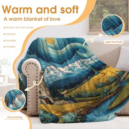Art Blanket Gifts for Men Women Kids Teen Boys Girls Birthday Christmas Halloween Easter Starry Night Art Decor Dad Husband Mom Friends Throw Blanket 50"x60" - Image 3