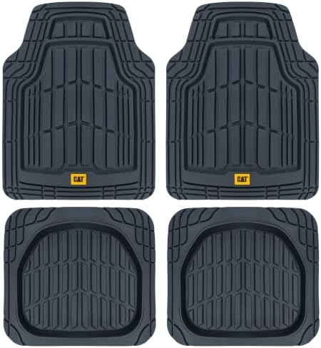 CAT® ToughRide™ Heavy-Duty 4 Piece Cobalt Floor Mats for Cars - Trim to Fit All-Weather Rubber Car Mats Full Set - Truck Mats & Cars Floor Mats - Interior Accessories for SUVs & Car Rug Protection