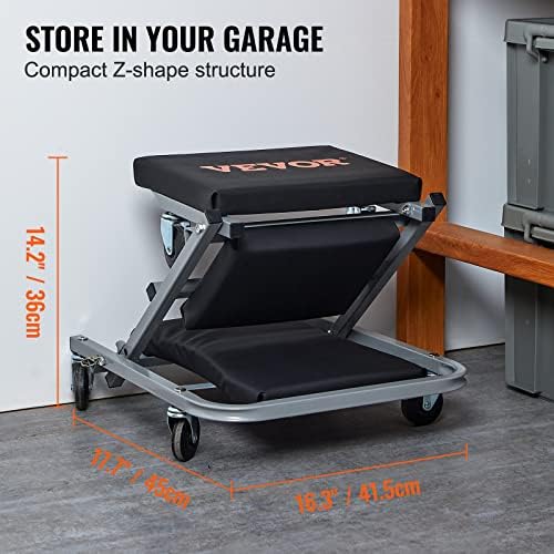 VEVOR Mechanic Creeper, Garage Gift, 36" Z Creeper Seat, 2 in 1 Mechanic Gifts, 300 lbs Capacity, Low Profile Creeper with 6 pcs Wheels in Garage/Shop for Fathers Day Tool Gift - Image 5