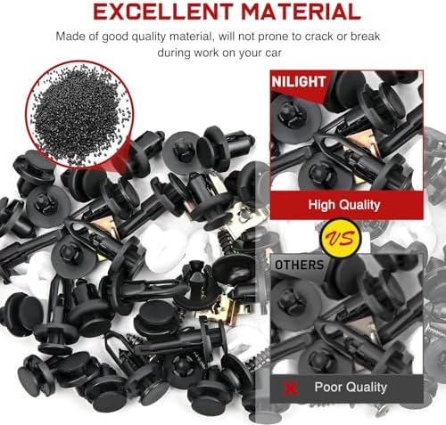 Nilight 795Pcs Car Push Retainer Clips Auto Fasteners Kit Included 16 Sizes Nylon Bumper Fender Rivets Door Trim Panel Clips with 5 Fasteners Remover 10 Cable Ties for Toyota GM Ford Honda Chevy