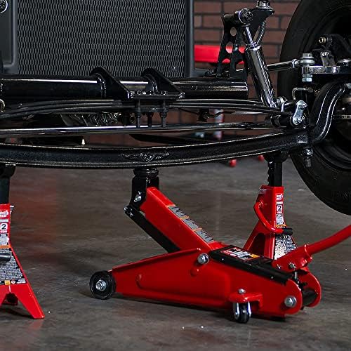 Big RED 2.5 Ton Low Profile Floor Jack, Portable Hydraulic Trolley Floor Service Jack with Blow Mold Carrying Storage Case, Red - Image 6