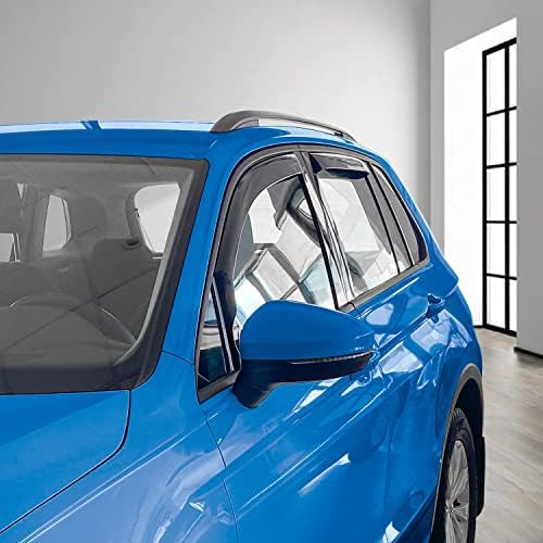 Goodyear Shatterproof in-Channel Window Deflectors for Volkswagen Tiguan 2018-2024, Rain Guards, Window Visors for Cars, Vent Deflector, Car Accessories, 4 pcs - GY003448LP