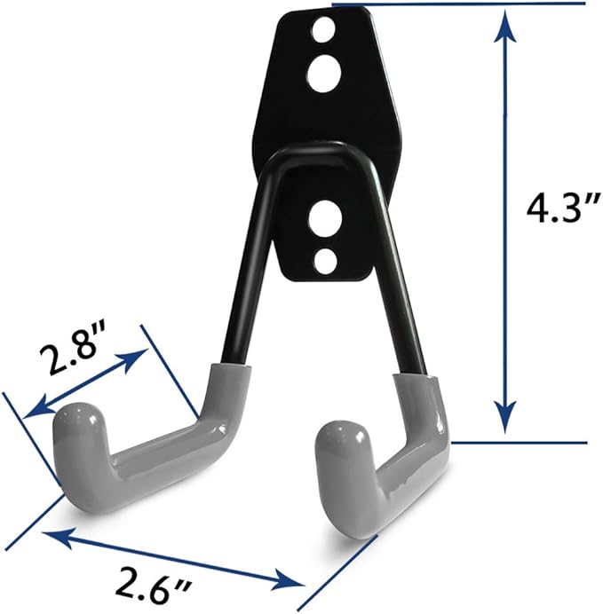 2 Pack Garage Storage Utility Hooks，Garage Garden Tool Organizer，Steel Wall - Image 2