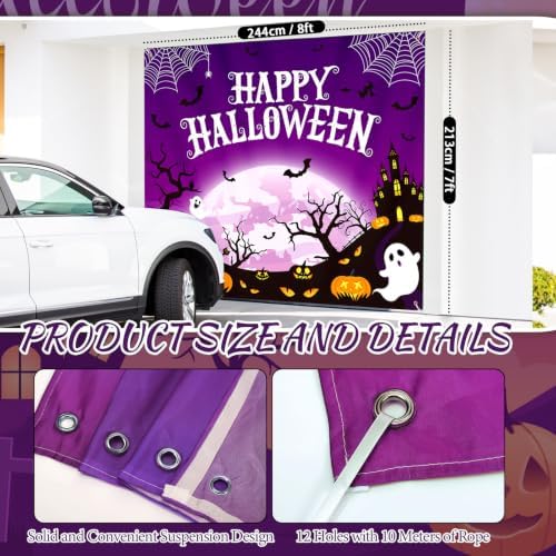 Tudomro 7 X8 ft Happy Halloween Garage Door Banner Decorations Funny - Image 2