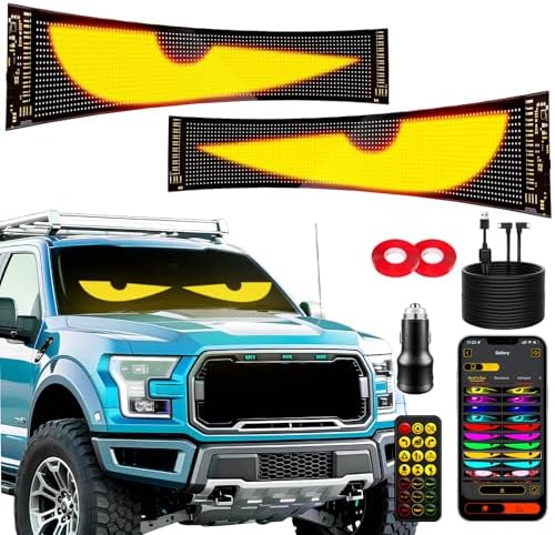 2PCS 23"x5" Dual Sync Devil Eyes Windshield LED