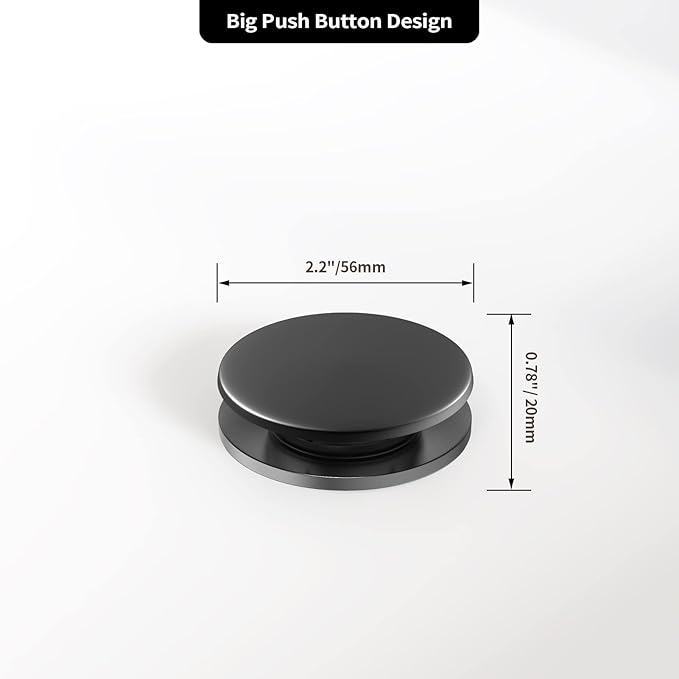 Bathroom Sink Drain with Overflow, PureHome Bathroom Sink Stopper, Pop Up - Image 5