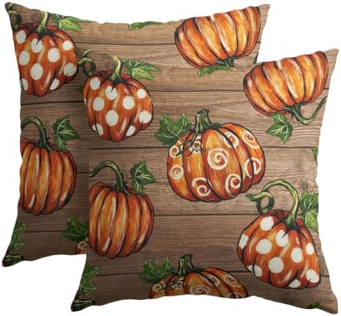 Fall Thanksgiving Pillow Covers 16x16 Set of 2 Highly Absorbent Orange by Unknown