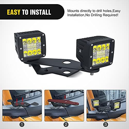 Nilight 2PCS Dual A-Pillar Mounting Brackets for Ford Bronco | for Ford Bronco 2021 2022 2023 2024 2025 2026 Windshield Hinge Mounting Brackets
