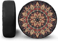 Spare Tire Cover with Camera Hole, Dust-Proof Wheel Cover with Mystic Mandala, RV Trailer Spare Tire Cover for SUV Truck Travel Camper, Accessories 17" Fit Tire Diameter 31.6"-32.5"