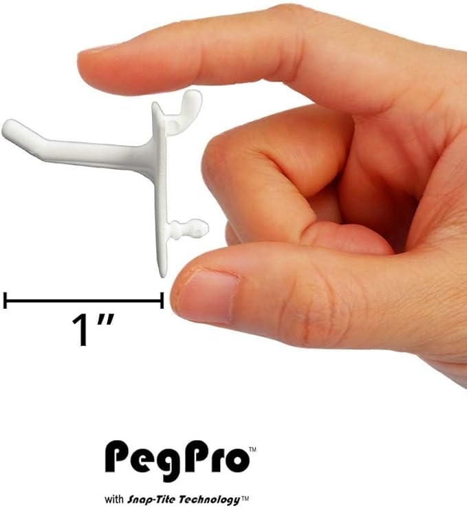PegPro® 1" Hooks Kit for Standard “Wood Fiber” pegboard – Durable Plastic - Image 6