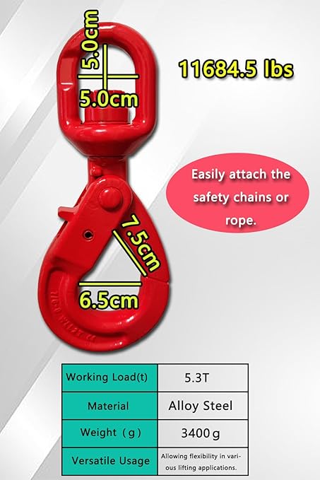 Swivel Self-Locking Hook 11684 lbs Heavy Duty Swivel Lifting Hook Swivel - Image 7