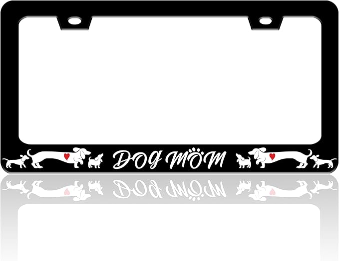 Dog Mom License Plate Frame Cute Animal License Plate Holder by TINALUIN