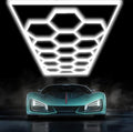 Car Detailing Led Garage Light, 15 Hexagonal Grid Systems Led Shop Lights by SENKOYU