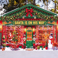 Preboun Christmas Santa Shop Garage Door Cover 7x16 Garage Door Decorations by Preboun