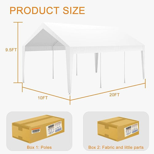 10x20ft Metal Carport Garage - Image 2
