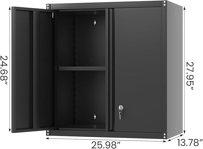 LUCYPAL Garage Storage Cabinet, 27.95" H Metal Wall Cabinets - Image 3
