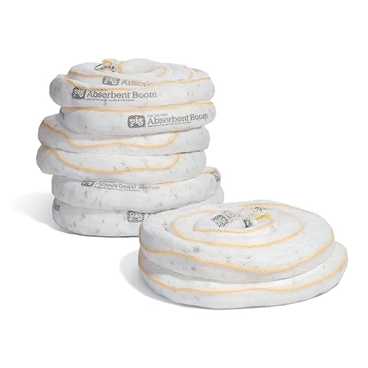 PIG Oil Boom - Oil-Only Absorbent Boom - 4 Pack - 3" x 20' Boom - Absorbs up to by NewPig