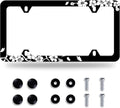 Black White Cherry Blossoms License Plate Frame Floral Flowers License Plate by GORSNKYE