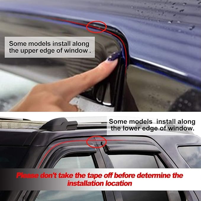 2pcs Outside Mount Style Dark Smoke Window Rain Guards Durable Side Wind - Image 7