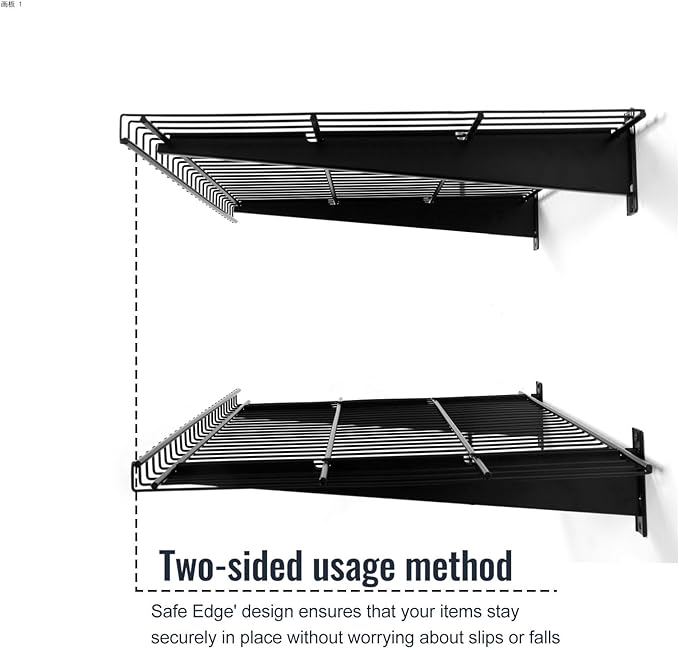 2 Pack Garage Wall Mounted Shelf, 23.6" x 11.4" Heavy Duty Wall Storage Shelves - Image 3