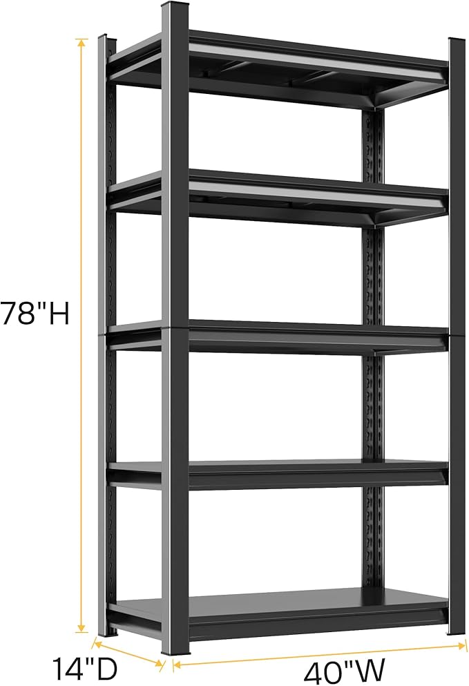 78''H Garage Storage Shelves Heavy Duty 3500 LBS Capacity Metal Garage Shelving - Image 3