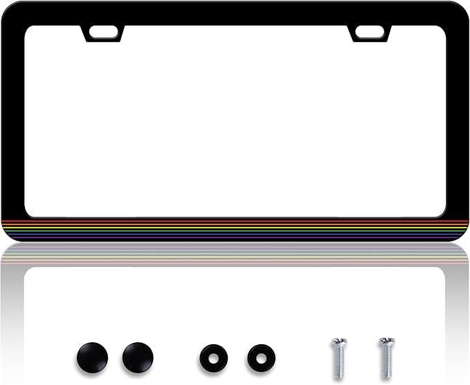 Gay Pride License Plate Frame LGBTQ License Plate Frames Personalise Stainless by HOWKWAWY