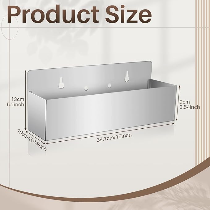 Tanlade 2 Pieces 15 Inch Single Speed Rail Stainless Steel Liquor Bottle Holder - Image 2