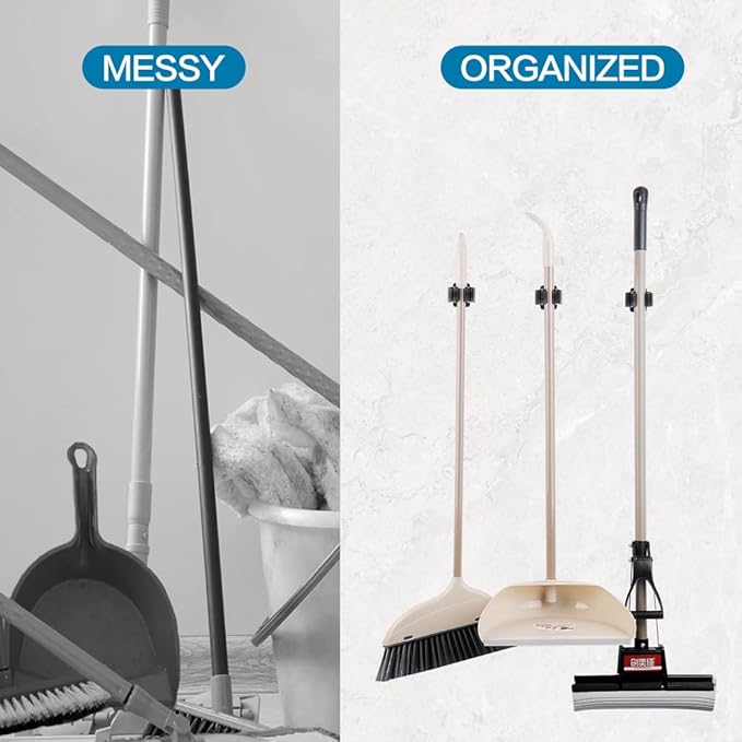 6PCS Broom and Mop Holder, Heavy Duty Garden Tool Organizer Rack Rake and - Image 4