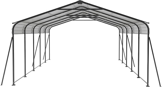 13x26.5 FT Metal Carport, Heavy Duty Car Port Canopy - Image 8