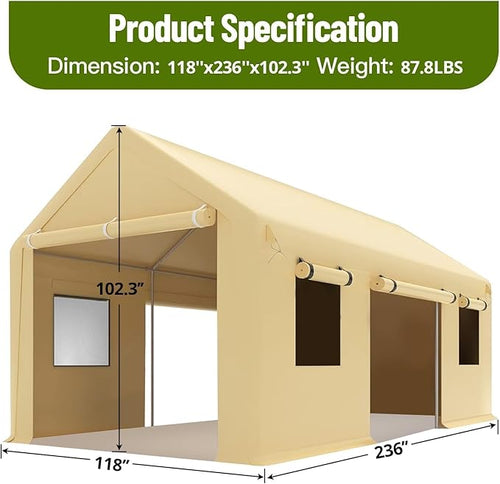 10x20 Ft. Metal Carport Garage - Image 2