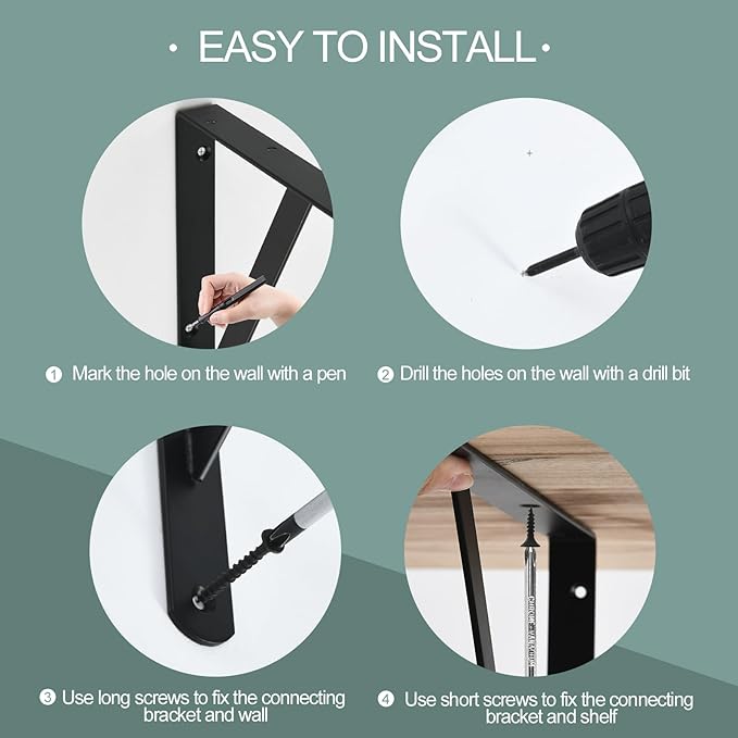 40 Pack L12 x H 8" Black Heavy Duty Shelf Brackets - Image 3