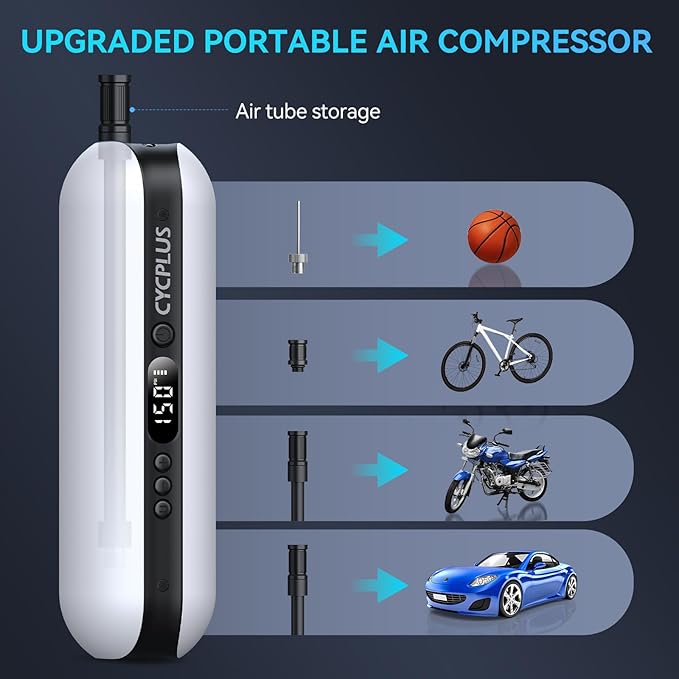CYCPLUS Electric Air Compressor Portable Bicycle Pump Car Tire Inflator - Image 8