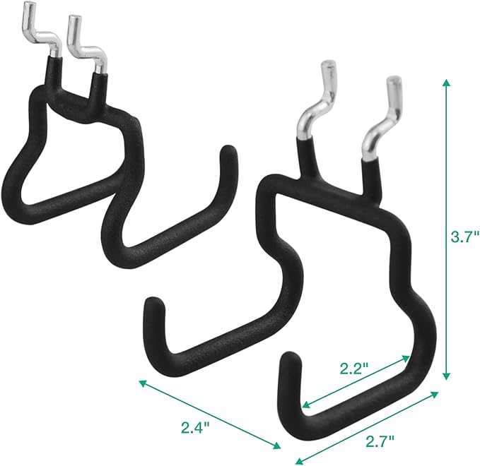 G.CORE 8-Pack Pegboard Hooks, Peg Board Tool Utility Hooks & Hangers Fit 1/4" - Image 5