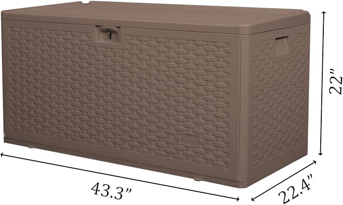 Premium Pro Edition 73 Gallon Lockable Resin Deck Box, Waterproof & - Image 2