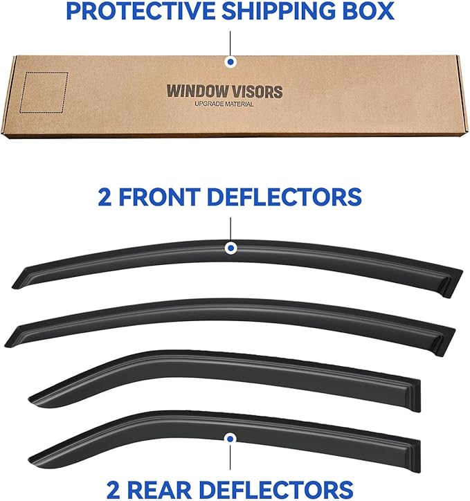 Window Visors Rain Guards for 2009 2010 2011 2012 2013 Kia Forte, Out-Channel - Image 6