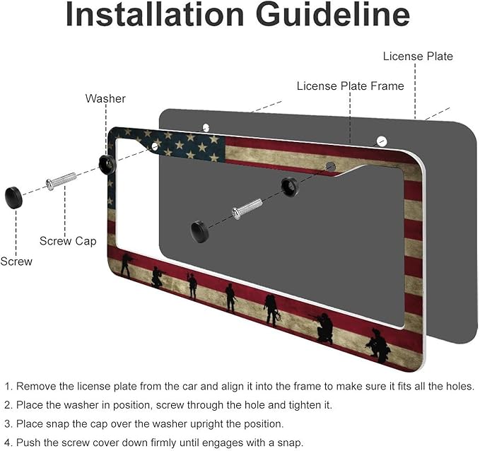 American Flag License Plate Frames - Image 5