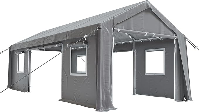 10x20ft Heavy Duty Carport Outdoor Canopy Portable Garage - Image 7