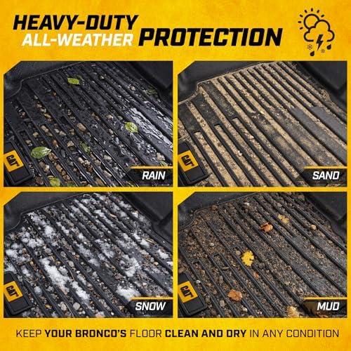 CAT® JustFit™ 3D All Weather Floor Mats for Ford Bronco Sport ONLY 2021-2026, Custom Fit Heavy-Duty Rubber Car Mats Full Set for 4 Door Models, (Not for Rubberized Floors)
