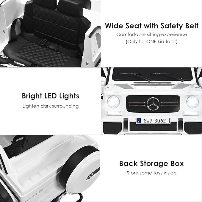 Costzon Ride on Car, Licensed Mercedes-Benz Maybach, 12V Battery Powered - Image 5